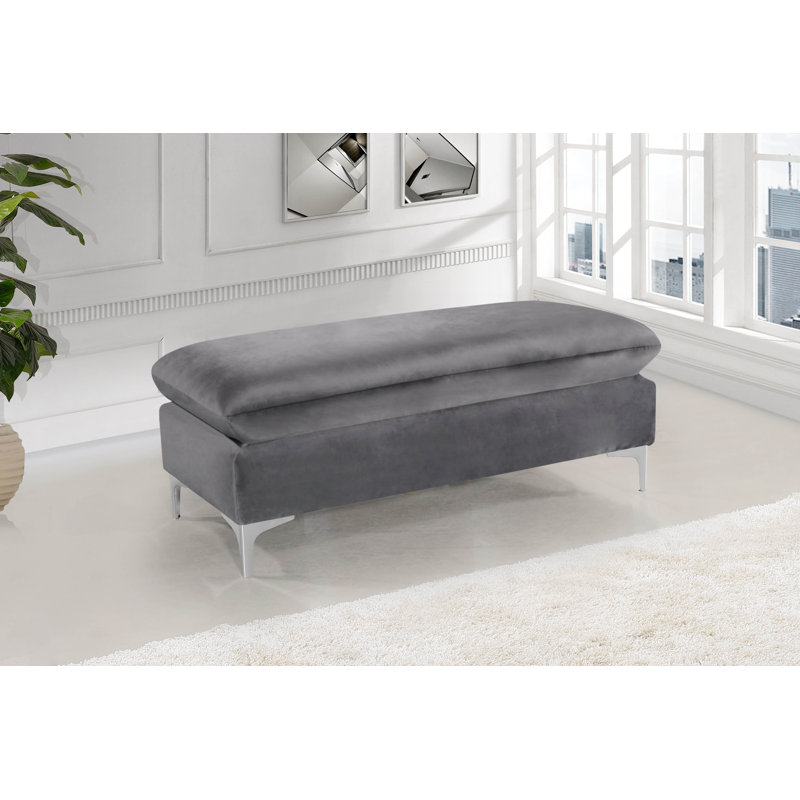 Repose-pieds Naomi, Velours gris