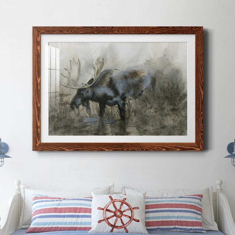 Élan majestueux - reproduction de cadre photo sur papier, H 31,5 po x l 23,5 po x P 1,5 po, Papier avec cadre érable