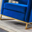 Chaise moderne en velours avec base en acier inoxydable Profondeur de l'emballage, base solide bleue facile à transporter, offre une expérience d'assise confortable