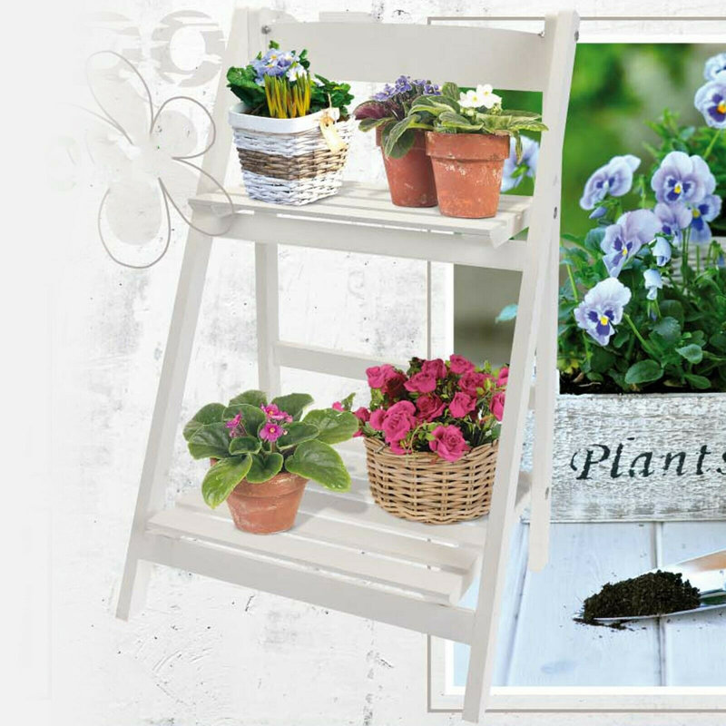 Cottondale Wood Plant Stand, White