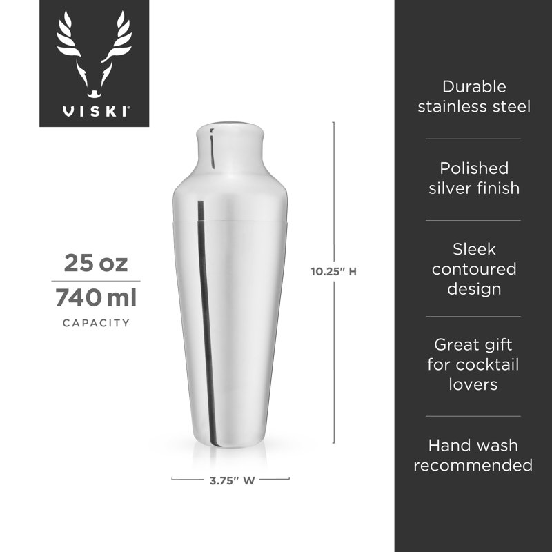 Shaker à cocktail argenté de Paris par Viski