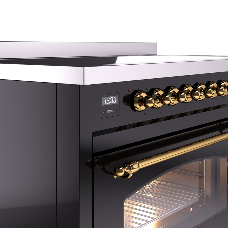 Cuisinière à induction 48 pouces avec 6 éléments à induction ILVE Nostalgie II Series (porte en verre)