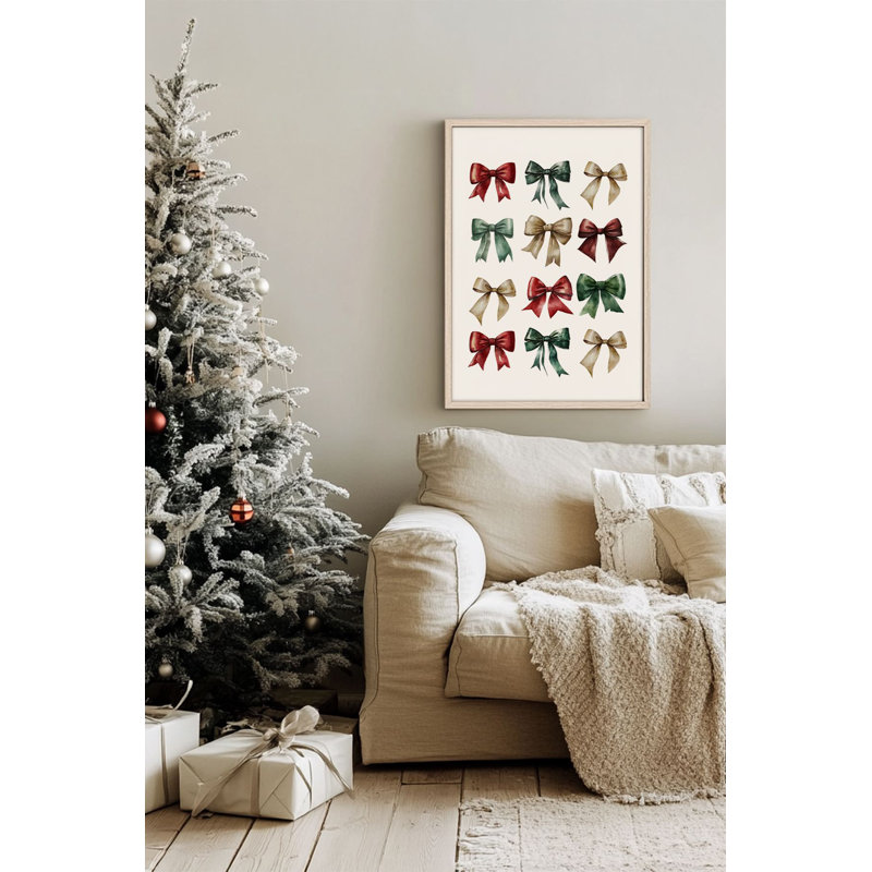 «Festive Christmas», peinture encadrée décorative de 13,0 po x 19,0 po | Cadre 100% bois massif (épaisseur: 0,8 pouce), œuvre d'art 100% MDF | Impression numérique pour des couleurs vives, décoration murale parfaite pour la maison et le bureau