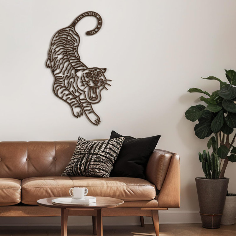 Décoration murale en métal, H 24 po x l 12 po x P 0,05 po, Bronze