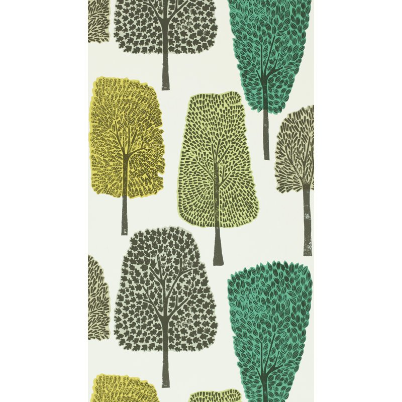 10.05m x 52cm Matte Wallpaper Roll, Slate/Apple/Ivy