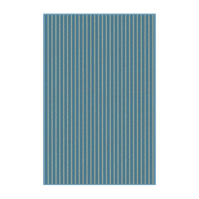 Tapis décoratif bleu rayés Hottinger