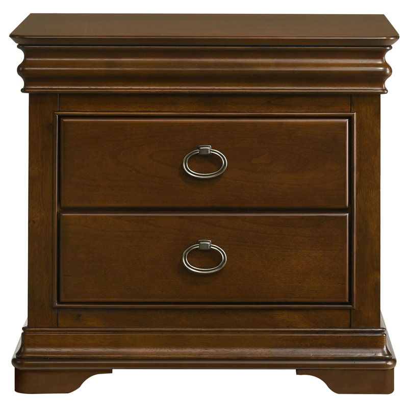 Cherry 2-drawer Nightstand