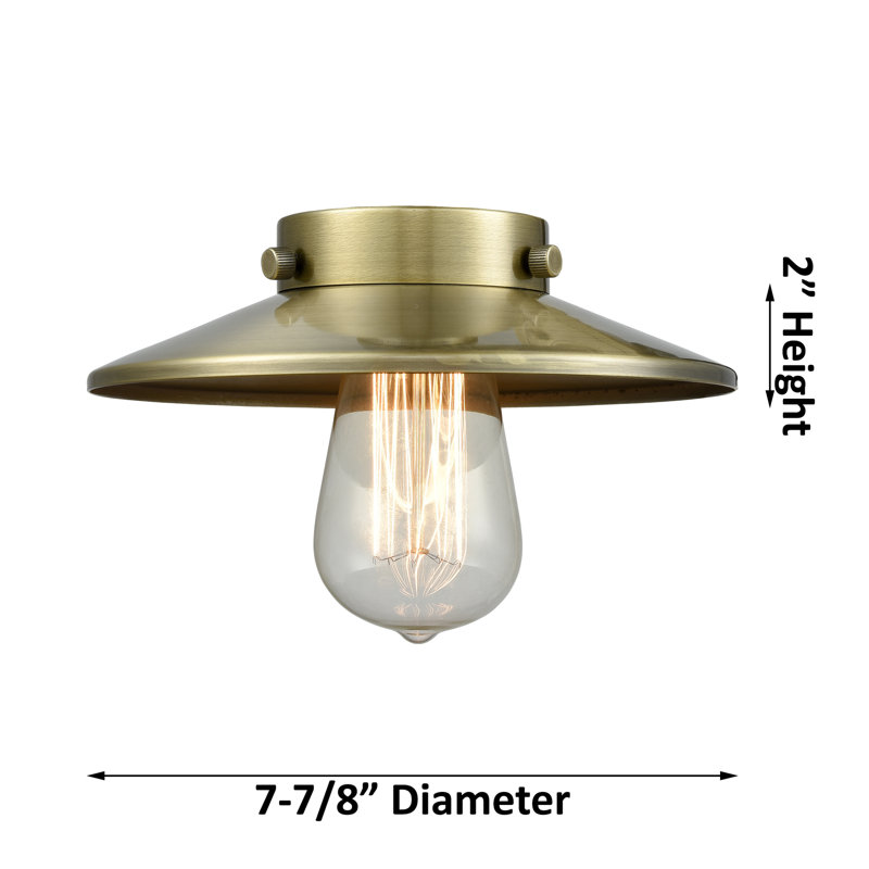 Luminaire suspendu conique à 1 lumière Gault, Laiton antique, Ampoule non incluse, Laiton antique