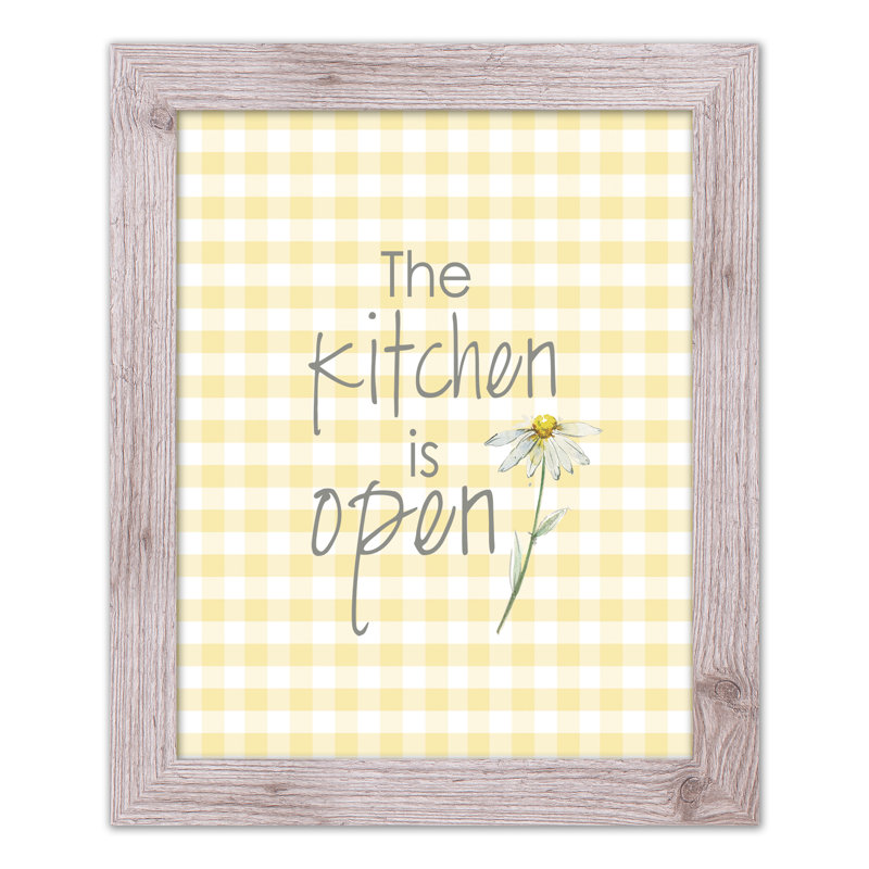 «Kitchen Is Open», reproduction encadrée, H 20 po x l 16 po x P 0,75 po