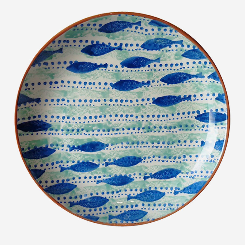 Euro Ceramica Pescador 15" Round Serving Platter