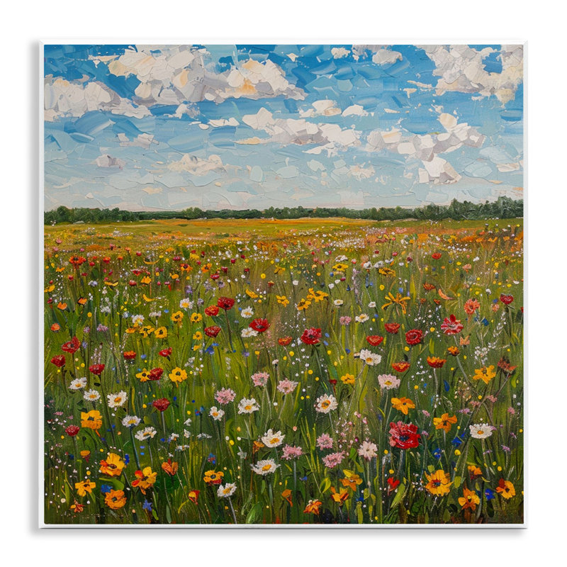 Plaque murale Wildflower Blooms in Field, design par LSR Creative Studio