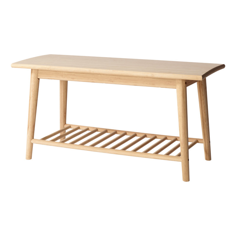 Freitas Solid Wood Storage Bench, Light Brown