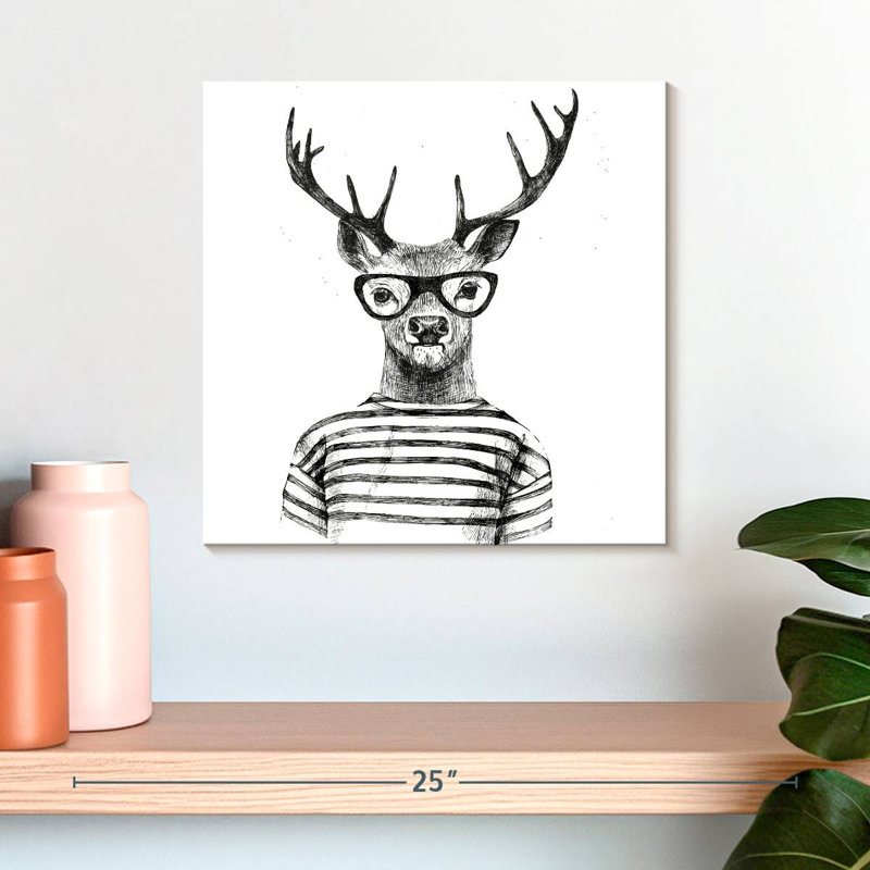 Crowle Hipster Deer, H 16 po x l 16 po