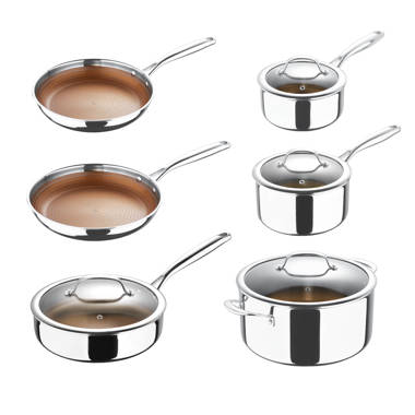 CookCraft 10-Piece Tri-Ply Stainless Steel Cookware Set with Lids - 9530498