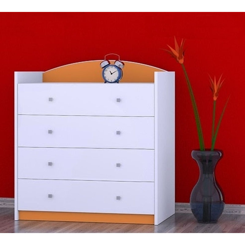 Nicklas 4 Drawer Chest, Orange
