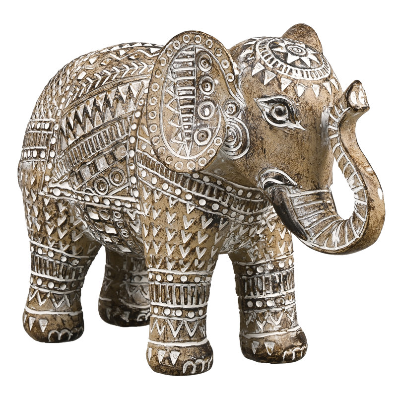 4.3 Inch Resin Boho Elephant Statue