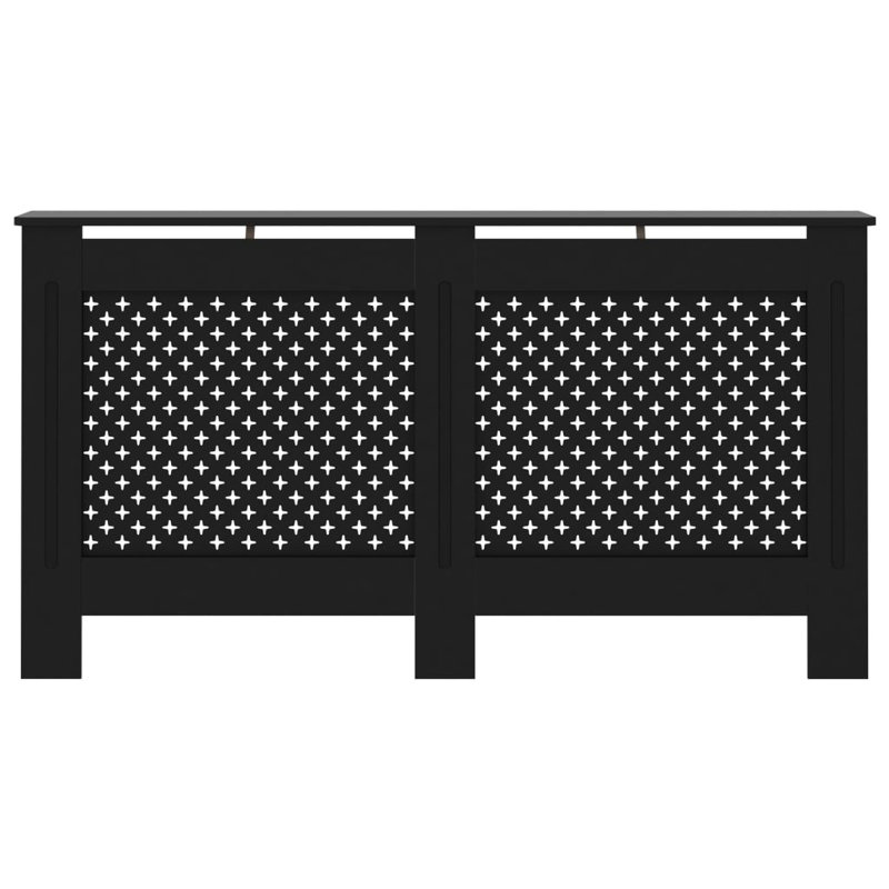Dayanara Radiator Cover, Black, 81cm H x 152cm W x 19cm D
