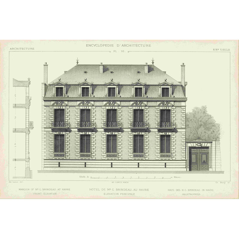 Façade française II, H 32 po x l 48 po