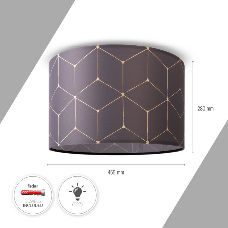 Abbiss Fabric Flush Ceiling Light