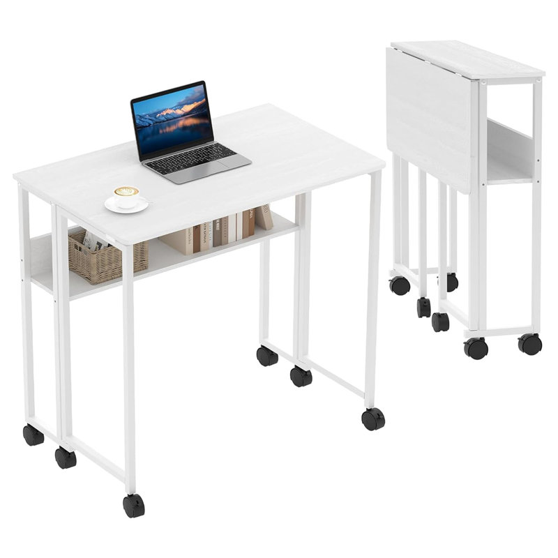 Metal Base Computer Desk, White
