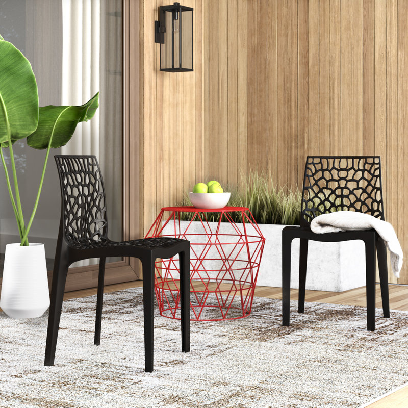 Ashvath Outdoor Armless Lounge Chair, Black