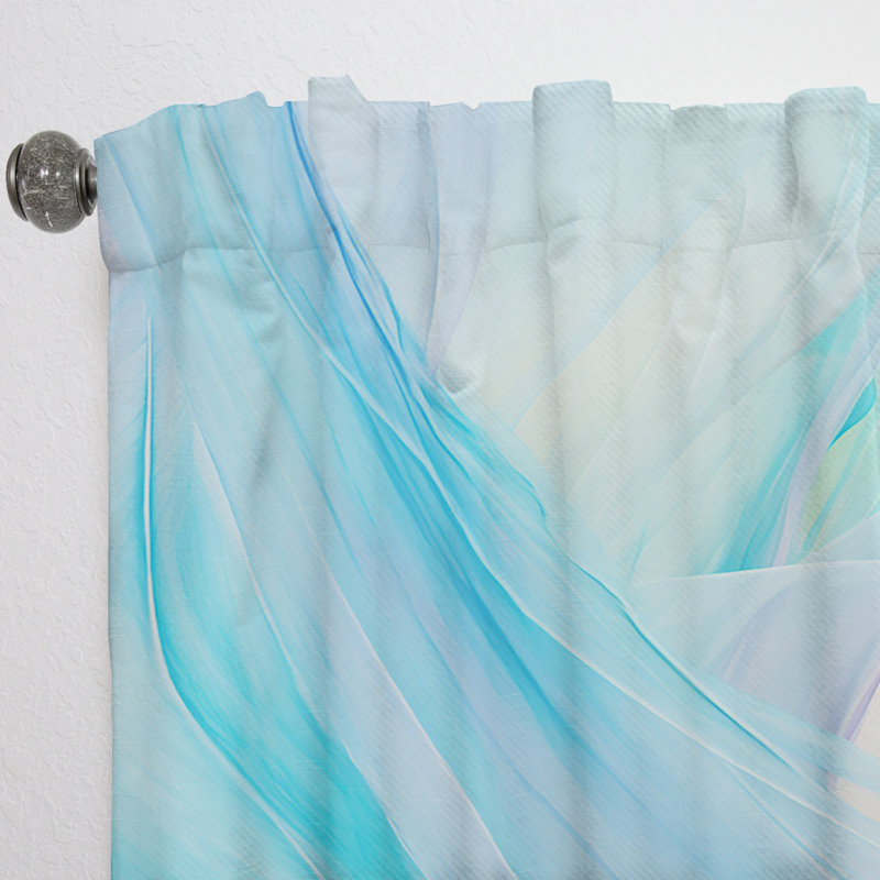 Rideau arc-en-ciel Ron Soft Cyan Rainbow Whisper I - obscurcissant - 1 panneau, L 52 po x L 108 po
