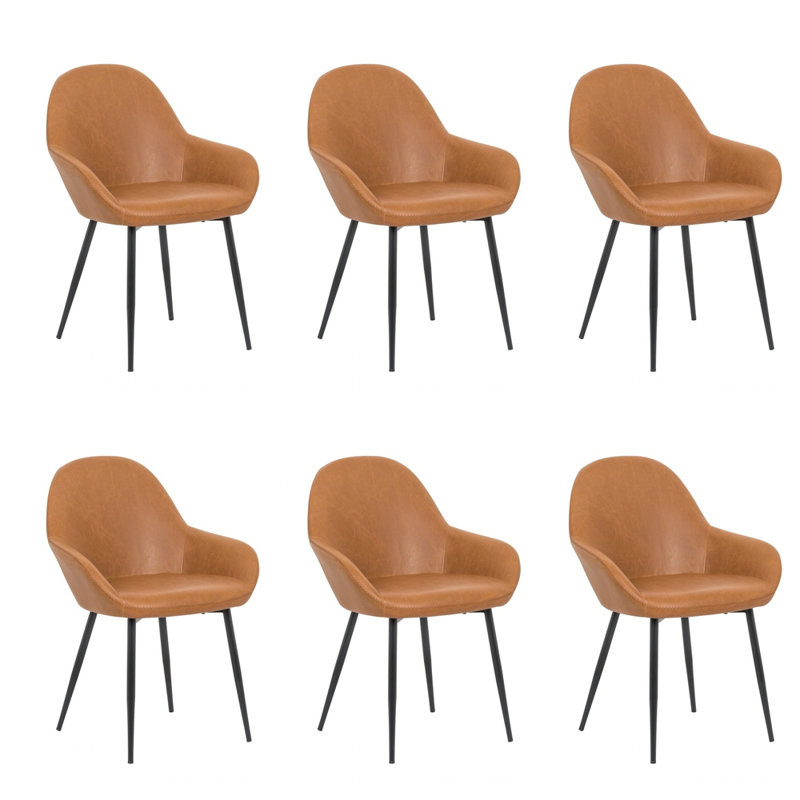 Chaise avec accoudoirs en tissu d'ameublement Ellerton, Brun clair