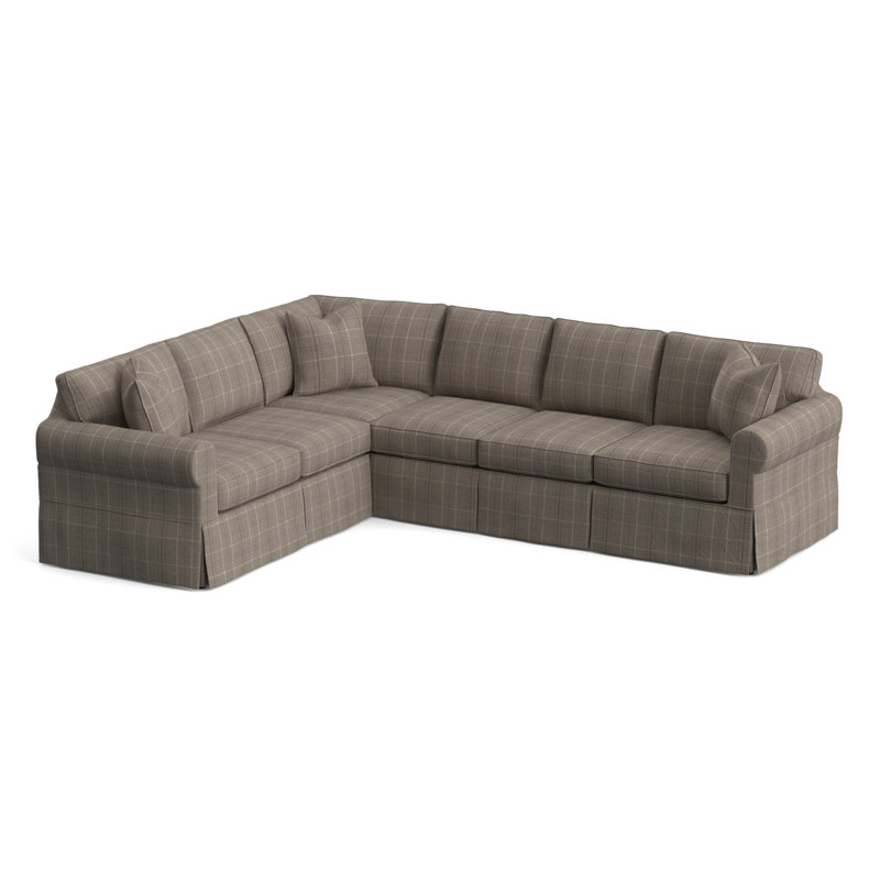 Bedford 117" Wide Corner Sectional, Left Hand Facing, Taupe Plaid; 0126-73