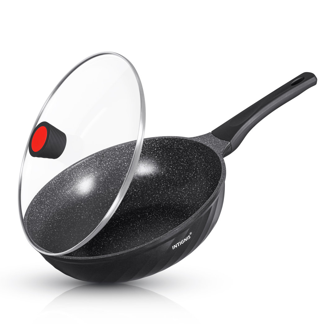 INTIGNIS 30'' Non-Stick Aluminium Wok with Lid