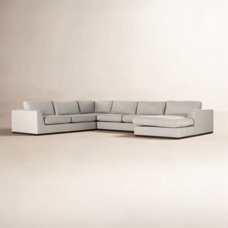 Colt Sectional, Right Hand Facing, Aldred Silver Polyester Blend