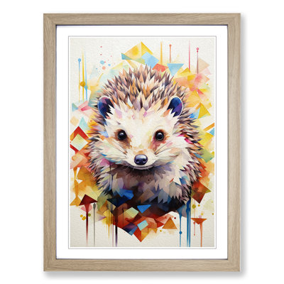 Hedgehog Geometric Art - Framed Print