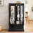 Lighted Glass Curio Cabinet With Adjustable Shelves - Elegant 2-Door Display Cabinet & Built-In Drawer, Includes Bulb