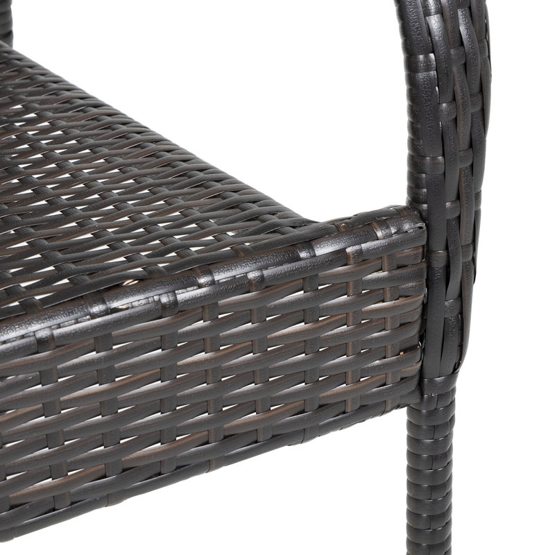 Frazee Stacking Patio Dining Armchair, Brown