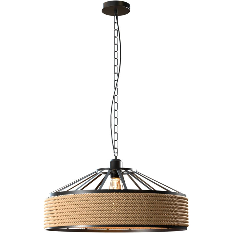 1 - Light Black Dome Pendant, 40 cm shade