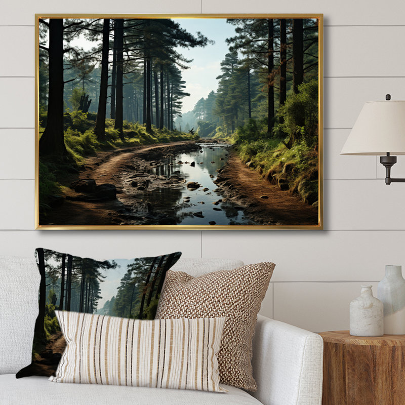 Forêt de pins enchantés - Décoration murale pin 68, Or, H 24 po x l 32 po x P 1 po