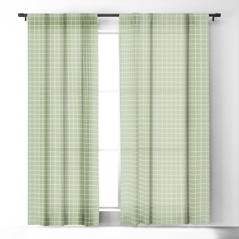 Brylon Blackout Curtain Pair, 50" W x 84" L, Green