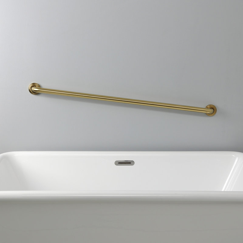 Kingston Brass Milano 1-1/4 Inch O.D Grab Bar, 2.81" H x 44.81" W x  2.75" D, Brushed Brass