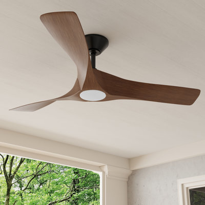 Ventilateur de plafond standard à DEL à 3 pales de 52 po avec télécommande et ensemble d'éclairage inclus