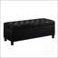 Banc de rangement rembourré capitonné à boutons, banc d'entrée en similicuir avec pieds en bois fuselés, banc de lit
