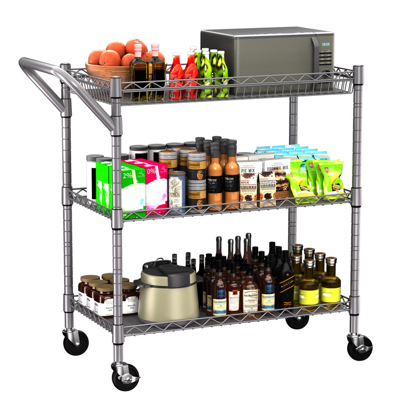 Organisateur de rangement à 3 niveaux, H 36 po x l 30 po x P 18 po, Argent argent