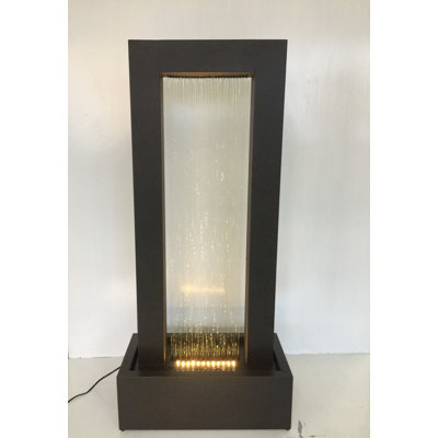 Metal Rainfall Wall‑of‑Water Fountain with LED Light – Weather‑Resistant, Indoor/Outdoor