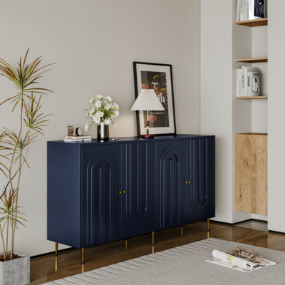 Divith Modern Lacquered Wooden Sideboard Buffet Server Cabinet,Office credenza with 4 Door