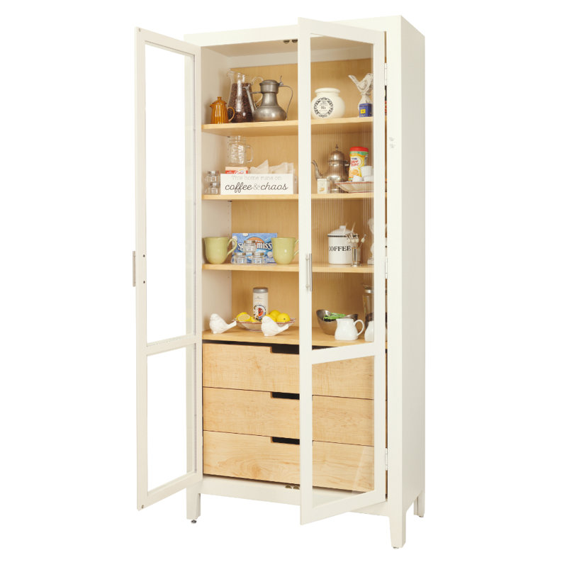 Willa II Storage Cabinet, Aged White/Brown