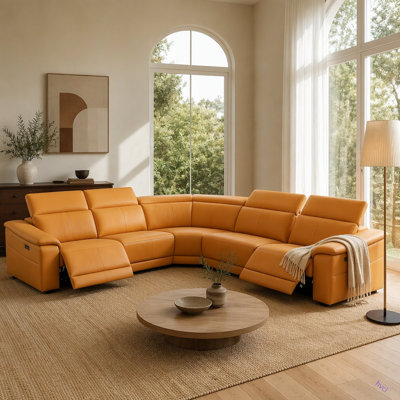 Power Recliner Sofa Set, Reclining Sectional Sofa With Adjustable Headrest & Power Recline, Storage Console & USB Ports, Easy Assembly Living Room Furniture Sets
