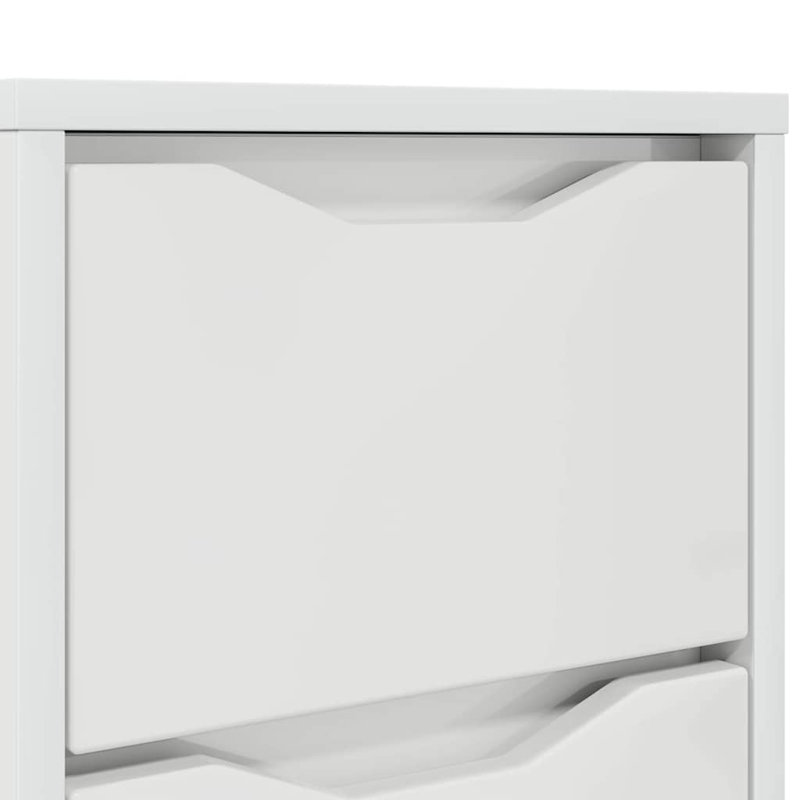 30.5cm W Manufactured Wood Bedside Table, High Gloss White