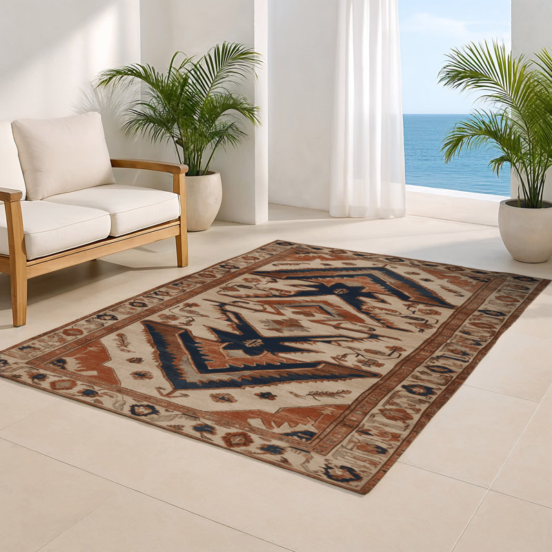 Tapis d'intérieur et d'extérieur brun Persian, Rectangulaire 2 pi x 3 pi