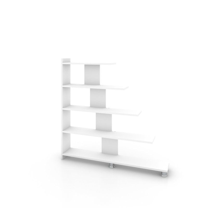 Stylish White Bookshelf, 48.0 x 47.2 x 7.9 inches | 100% Melamine Coated Particle Board, Thickness: 0.7 inches | Numerous Shelves, Wall-Mountable Design | Modern Solid Colour for Home & Office Organization