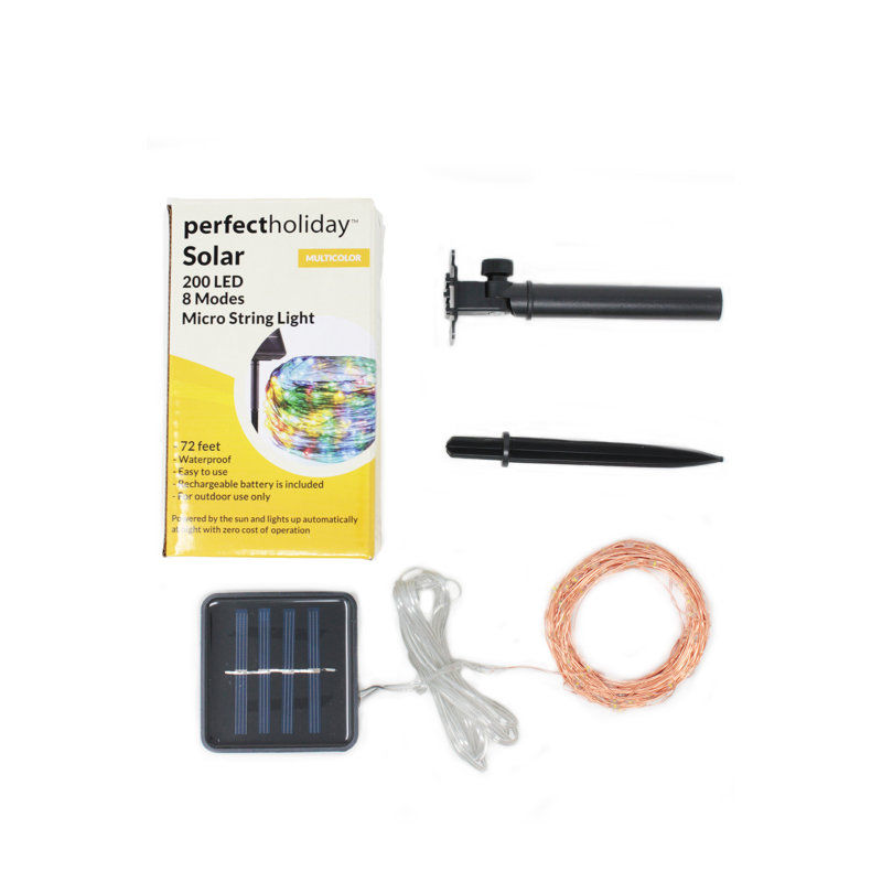 Guirlande solaire 100 lumières Fairy, Multicolore, 200