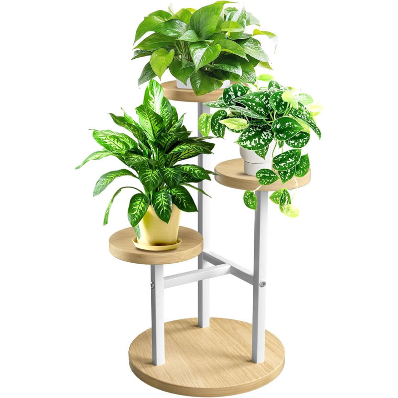 Support à plantes à 3 niveaux pour l'intérieur, plantes en bois en métal pour plantes d'intérieur