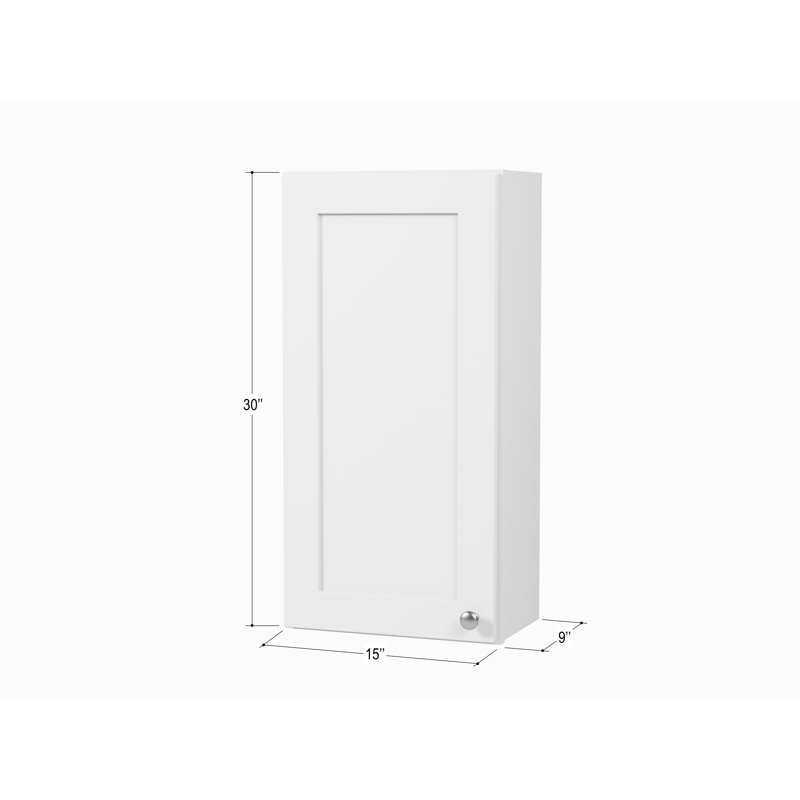  Disar 15" Bathroom Wall Cabinet Left, White